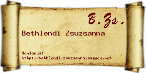 Bethlendi Zsuzsanna névjegykártya